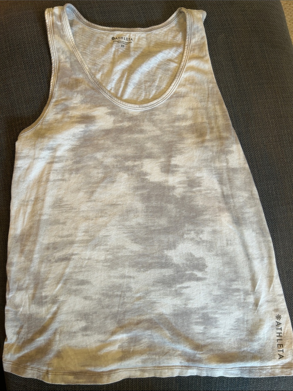 Athleta Light Gray Water Color Racerback Tank